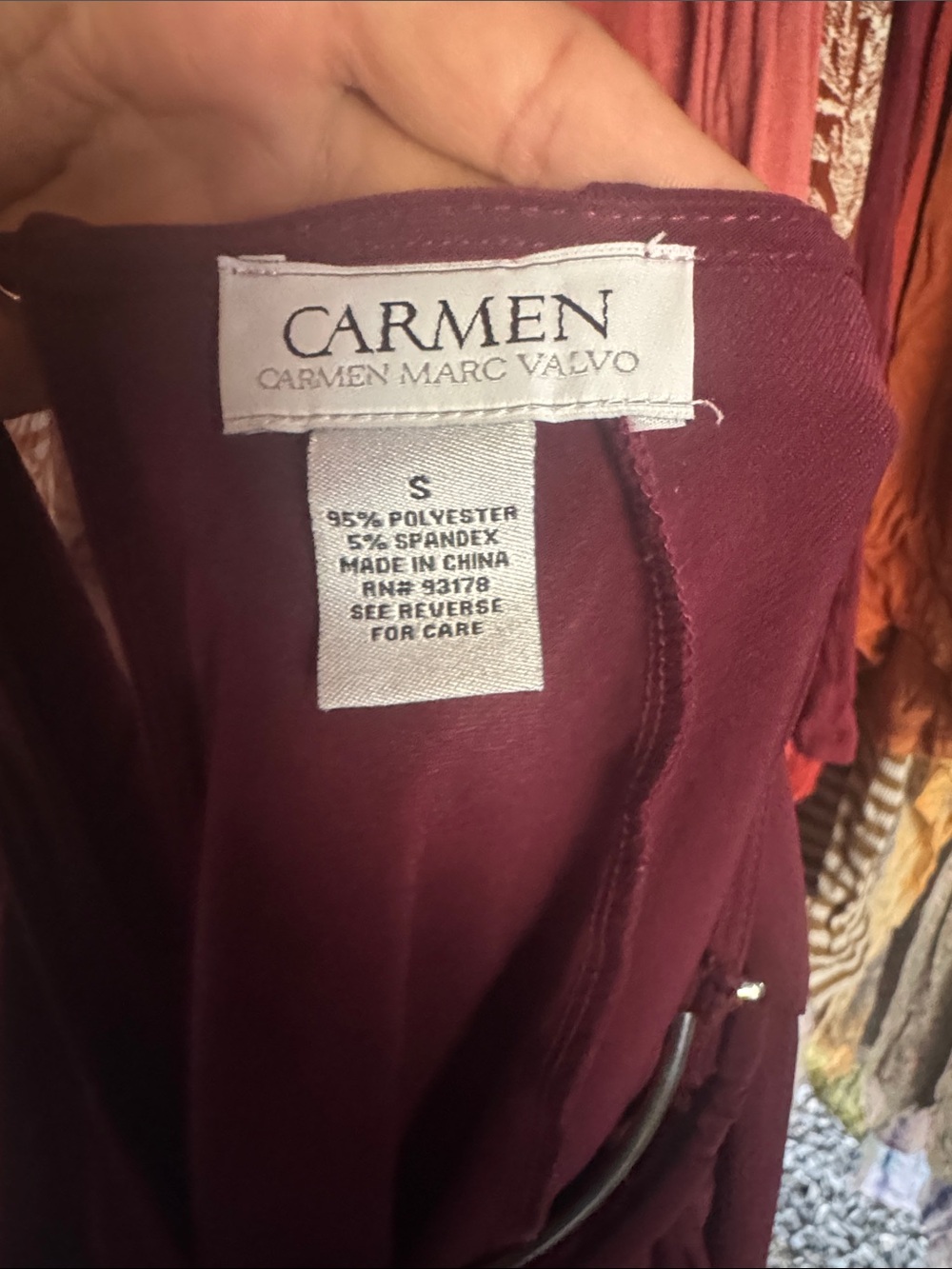Carmen Marc Valvo Plum Sleeveless Stretch Dress
